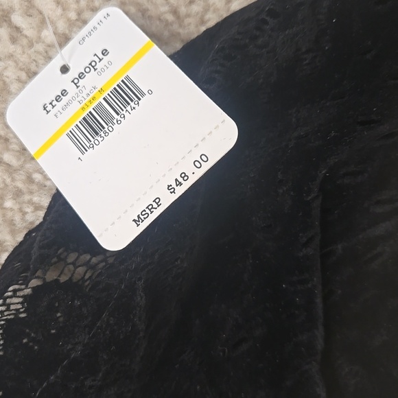 Intimately Free People Madonna Black Velvet And Lace Bralette Size Medium - Picture 3 of 12